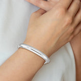 Half Round 9mm Hinged Bangle Bracelet in Sterling Silver