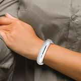 Half Round 12mm Hinged Bangle Bracelet in Sterling Silver