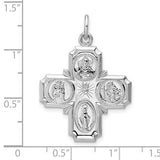 Four-Way Cross Sterling Silver 28 x 19mm