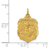 St. Michael Shield Medal or Necklace 24K Yellow Gold Plated - Roxx Fine Jewelry