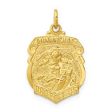 St. Michael Shield Medal or Necklace 24K Yellow Gold Plated - Roxx Fine Jewelry