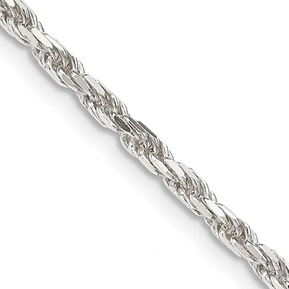 2.5mm Diamond-Cut Rope Chain in Sterling Silver