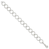 Fancy Circles Link Bracelet in Sterling Silver - Roxx Fine Jewelry