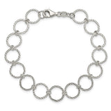 Fancy Circles Link Bracelet in Sterling Silver - Roxx Fine Jewelry