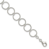 Fancy Circles Link Bracelet in Sterling Silver - Roxx Fine Jewelry