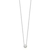 2.75 Ct. Bezel Set CZ Solitaire 18" Necklace in Sterling Silver - Roxx Fine Jewelry