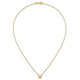 2.75 Ct. Bezel Set CZ Solitaire 18" Necklace Sterling, Rose or Yellow Gold Plated