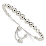 Graduated Bead Adjustable Lariat Bolo Necklace and Bracelet in .925 Sterling Silver