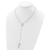 Ornate Rosary Necklace Miraculous Medal 18" in Sterling Silver or Yellow Gold Plated