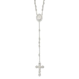 Ornate Rosary Necklace Miraculous Medal 18" in Sterling Silver or Yellow Gold Plated