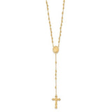 Ornate Rosary Necklace Miraculous Medal 18" in Sterling Silver or Yellow Gold Plated