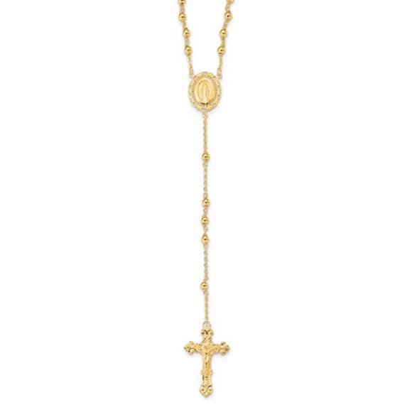 Ornate Rosary Necklace Miraculous Medal 18