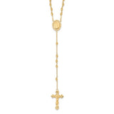 Ornate Rosary Necklace Miraculous Medal 18" in Sterling Silver or Yellow Gold Plated