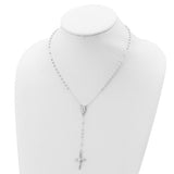 Rosary Necklace 18" with Miraculous Center Sterling Silver or Yellow Gold Plated