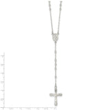 Rosary Necklace 18" with Miraculous Center Sterling Silver or Yellow Gold Plated