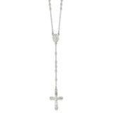 Rosary Necklace 18" with Miraculous Center Sterling Silver or Yellow Gold Plated