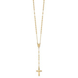 Rosary Necklace 18" with Miraculous Center Sterling Silver or Yellow Gold Plated