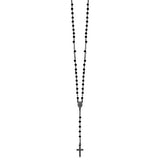 Black Crystal Bead 18" Rosary Necklace