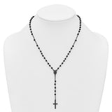 Black Crystal Bead 18" Rosary Necklace
