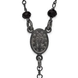 Black Crystal Bead 18" Rosary Necklace