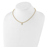 Gold Plated CZ Paperclip Adjustable Necklace and Bracelet