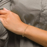 Leslie's™ CZ Paperclip Gold Plated over Sterling Silver Adjustable Bracelet