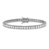 Tennis Bracelet 12+ Ct "Deirdre" 7" Sterling and 4mm Princess CZ's - Roxx Fine Jewelry
