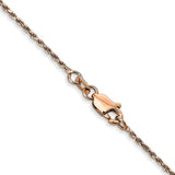 1.0mm Diamond Cut Twisted Rope Pendant Chain in 14K Rose Gold