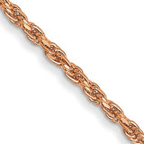 1.0mm Diamond Cut Twisted Rope Pendant Chain in 14K Rose Gold