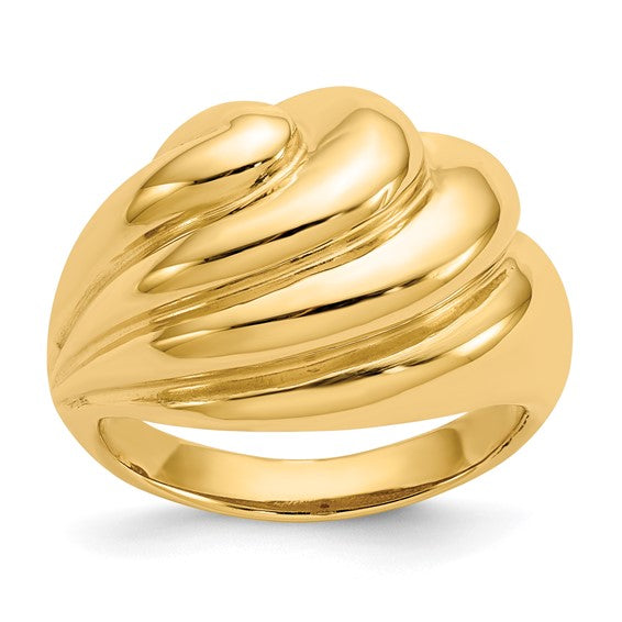 Swirled Dome Ring in 14K Yellow Gold