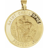 St. Christopher Medal Round in 3 Sizes in 14K Gold - Roxx Fine Jewelry