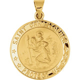 St. Christopher Medal Round in 3 Sizes in 14K Gold - Roxx Fine Jewelry