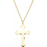 Large Crucifix Necklace 24" 24K Yellow Gold Plated - Roxx Fine Jewelry