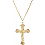 Large Crucifix Necklace 24" 24K Yellow Gold Plated - Roxx Fine Jewelry