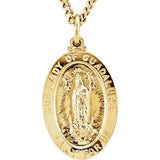 Our Lady of Guadalupe 24" Necklace - 24K Yellow Gold Plated - Roxx Fine Jewelry