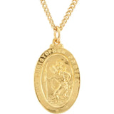 St. Christopher Medal Necklace 24K Yellow Gold Plated - Roxx Fine Jewelry