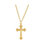 Medium Crucifix Necklace 24" 24K Yellow Gold Plated - Roxx Fine Jewelry
