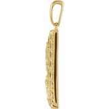 St. Michael the Archangel Solid Rectangular Pendant in 14K Yellow Gold - Roxx Fine Jewelry