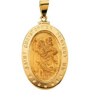 St. Christopher Medal Oval in 18K Yellow Gold