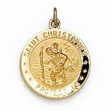 St. Christopher Round Medal in 18K Yellow Gold - Roxx Fine Jewelry