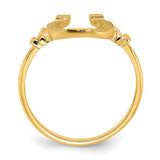 Ornate Gold Horseshoe Ring in 14K Yellow Gold