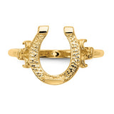 Ornate Gold Horseshoe Ring in 14K Yellow Gold