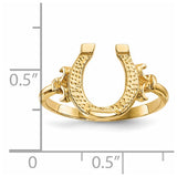 Ornate Gold Horseshoe Ring in 14K Yellow Gold