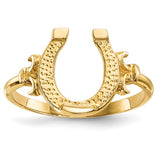 Ornate Gold Horseshoe Ring in 14K Yellow Gold