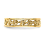 Beaded Scroll Midi Stackable Ring in 14K Yellow Gold - Roxx Fine Jewelry