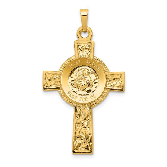 St. Joseph Cross Pendant in 14K Yellow Gold