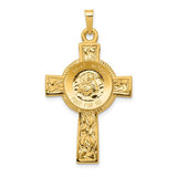St. Joseph Cross Pendant in 14K Yellow Gold