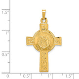 St. Christopher Cross Pendant in 14K Yellow Gold