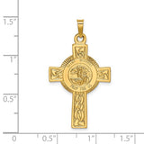 St. Michael Cross Pendant in 14K Yellow Gold