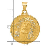 Face of Jesus Medal (Ecco Homo) Hollow 3 Sizes in 14K White or Yellow Gold